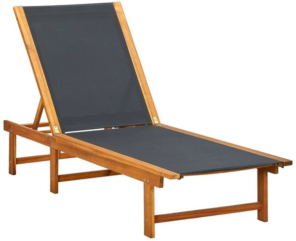 vidaXL Sonnenliege Massivholz Akazie und Textilene 41745
