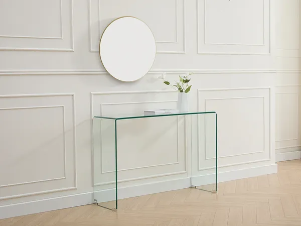 Vente-unique - ALONZO Konsole Glas Transparent - B 35 cm x H 75 cm x L 110 cm