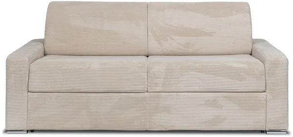 Vente-unique - CALITO Sofa SamtStoff Beige - B 223 cm94 cm x H 99 cm x L 216 cm