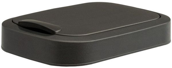 Hausfelder Mülleimer Deckel für Mülleimer 10l l in schwarz, Made in Germany, Klapp- und Schwingdeckel, robuste Konstruktion