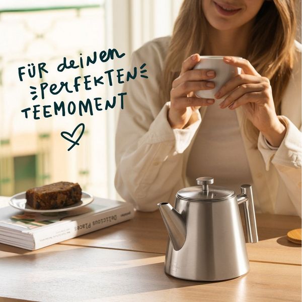 SILBERTHAL Teekanne Teekanne Edelstahl 1,0l Silber 2.0, 1 l, Doppelwandig-isoliert