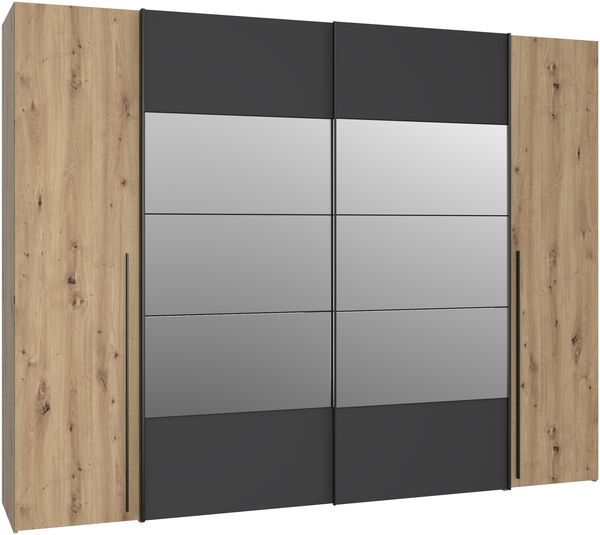 FORTE Rayong Kleiderschrank, Holzwerkstoff, Braun/Schwarz, 270,3 x 210 x 61,2 cm Bild 3