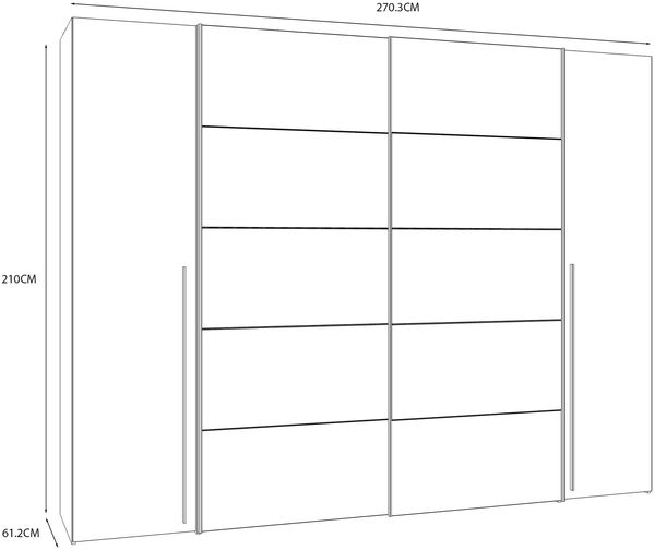 FORTE Rayong Kleiderschrank, Holzwerkstoff, Braun/Schwarz, 270,3 x 210 x 61,2 cm Bild 7