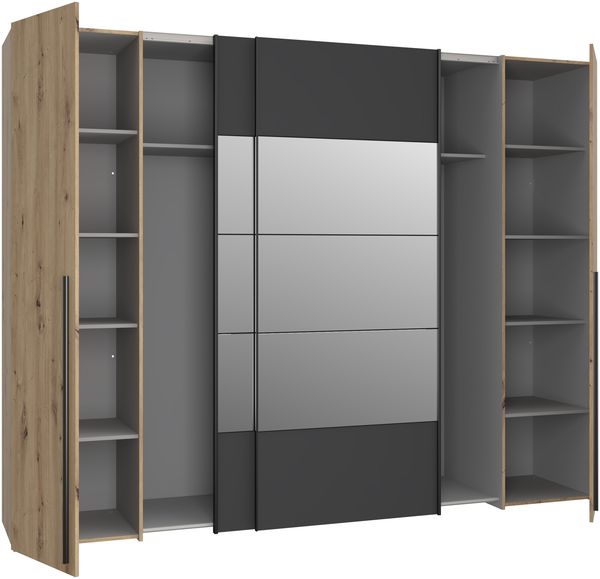 FORTE Rayong Kleiderschrank, Holzwerkstoff, Braun/Schwarz, 270,3 x 210 x 61,2 cm Bild 5