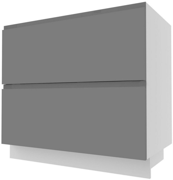 Schubladenunterschrank AVELLINO 90x50x82cm Teilauszug grifflos super matt, dust grey mat (AV-D2M/90)