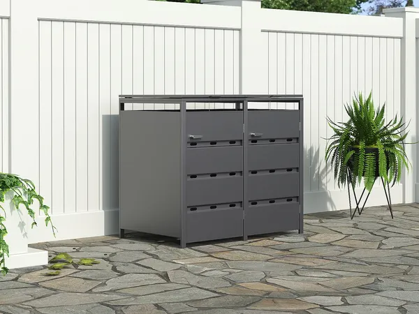 Vente-unique - LOKAFA Gartenhaus Metall Grau - B 76 cm x H 104 cm x L 120 cm
