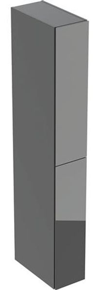 Hochschrank 2 Schubladen 24x180x48 cm Lava/Glas