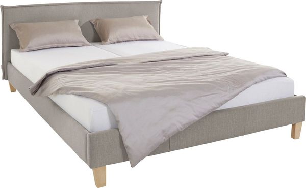 OTTO products Polsterbett Heddi, in 5 Breiten: von 90cm-200cm, Biese am Kopfteil, Strukturstoff