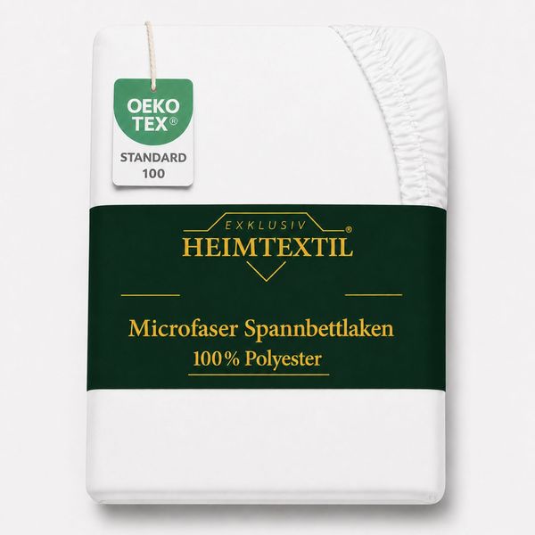 Microfaser Spannbettlaken - Spannbetttuch 120x200 cm – Atmungsaktiv, Knitterfrei & Pflegeleicht – OEKO-TEX Bettlaken mit Rundumgummi - Weiß