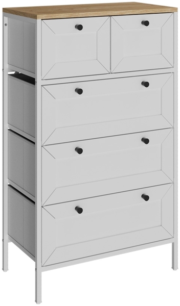 Kommode Belaro Weiß 56 x 95 cm mit 5 Schubladen Vicco