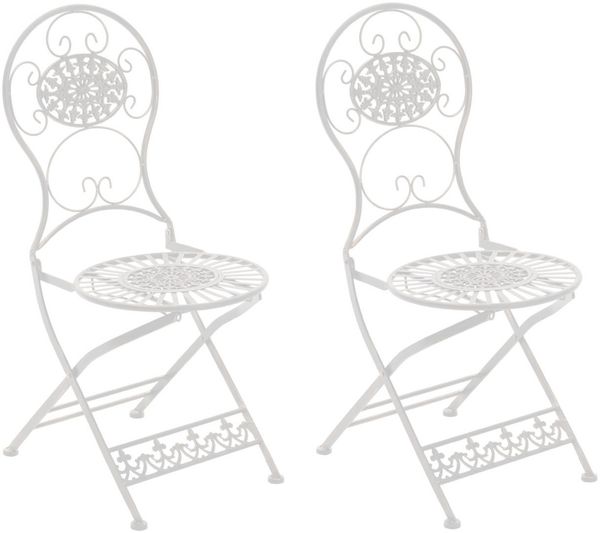 CLP 2er Set Eisen Klappstühle Mani,weiß