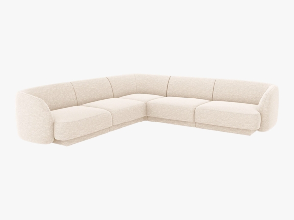 Micadoni 5-Sitzer Symmetrisches Ecksofa Miley Chenille Haga Helles Beige