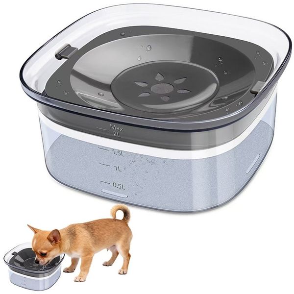 TUWENA Futternapf Wassernapf Hunde ohne Verschütten,2L Trinknapf Hundenapf Auslaufsicher, Anti-Spritz Wasserspend, Tropffreier Trinkwassernapf Langsames Trinken