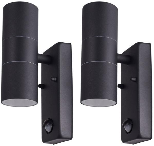 2x RGB LED Wandleuchte aus Alu-Druckguss mit Bewegungsmelder