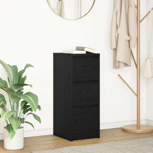 vidaXL Sideboard Schwarz Eichen-Optik 29,5x34x76 cm Holzwerkstoff 861635
