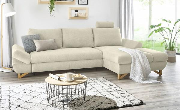 Ecksofa Skalm in beige mit Bettfunktion 284 cm