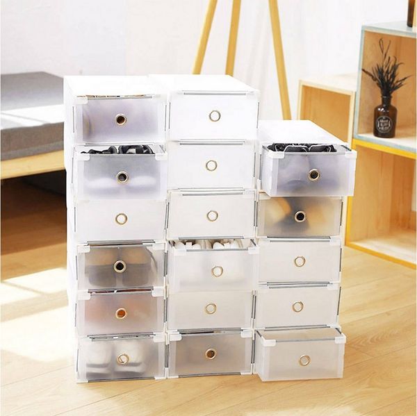 Youyijia Aufbewahrungsbox 10 Stück Schuhboxen Schuhkasten Stapelbare Schuh