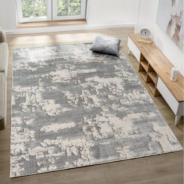 Carpetilla Designteppich Teppich Wohnzimmer Carpetilla abstrakt 3d Modern Creme, Rechteckig, Höhe: 10 mm, Wohnzimmer Hoch&Tief Effekt Modern