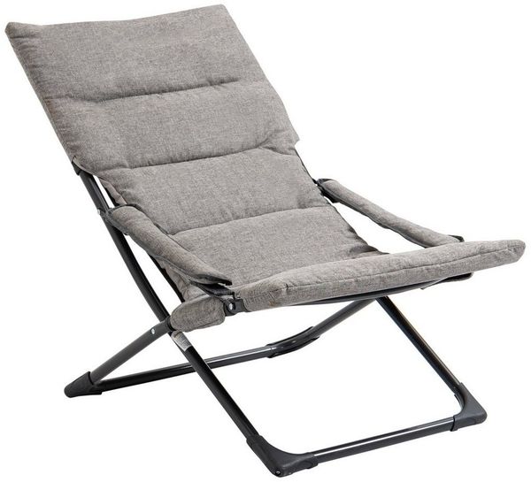 Outsunny Klappstuhl Klappstuhl mit Auflage (Gartenstuhl, 1 St), Stahl Grau 66 x 94 x 79 cm