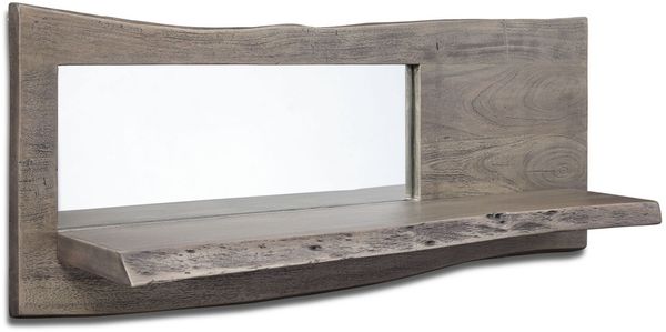 Wandregal Akazie 101x22x38 grau lackiert PURE ACACIA #907