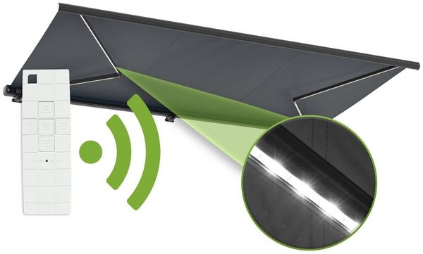 empasa Kassettenmarkise Vollkassettenmarkise mit LED-Beleuchtung