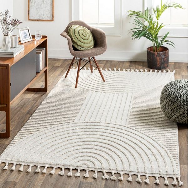 Livabliss Teppich ZAMBIA, rechteckig, Höhe: 19 mm, Skandi Design, Modern Boho Kurzflor Wohnzimmerteppich, Schlafzimmer