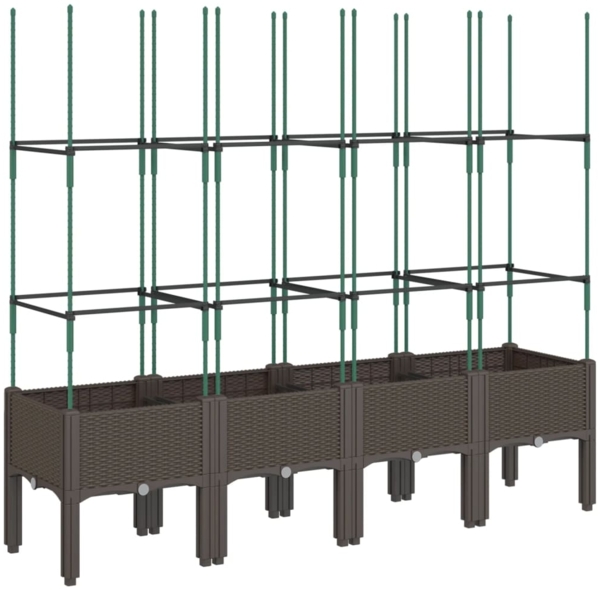 vidaXL Pflanzkübel mit Rankgitter Braun 160x40x142,5 cm PP 367965