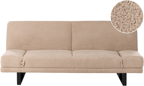 Schlafsofa 2-Sitzer YORK Bouclé Sandbeige