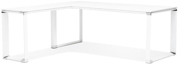 Kadima Design Winkelschreibtisch 200x200cm | L-Form xl-Arbeitsfläche modern minimalistisch | Melaminholz | weißer Computertisch