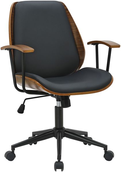 CLP Bürostuhl Arlondi ergonomischer Schreibtischstuhl höhenverstellbar mit Armlehnen,walnuss/schwarz