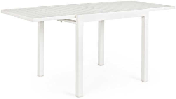 Gartenesstisch Gipelus aus Aluminium, ausziehbar und wetterfest, modern, weiß, für 2–4 Personen