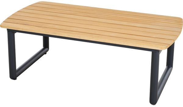 CLIFTON Loungetisch Teak Gestell aus Aluminium matt anthrazit,Tischplatte aus Teakholz in natur