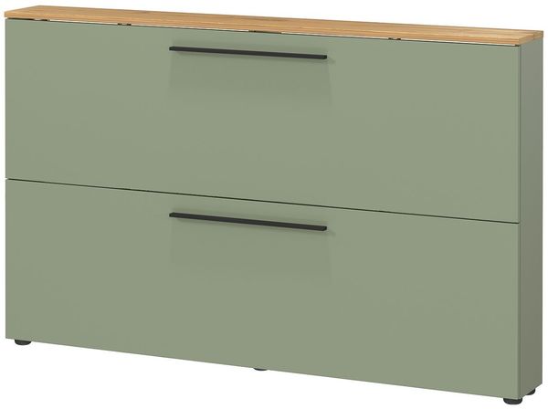 Schuhschrank vito Lassome, Holzwerkstoff, Grün, Holzfarben, 140 x 85 x 19 cm Bild 4