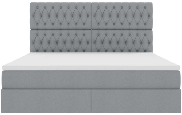 vidaXL Bett mit LED-Lichtleisten Hellgrau 160 x 200 cm Stoff 3372489 Bild 7