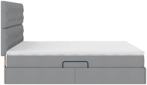 vidaXL Bett mit LED-Lichtleisten Hellgrau 160 x 200 cm Stoff 3372489 Bild 10