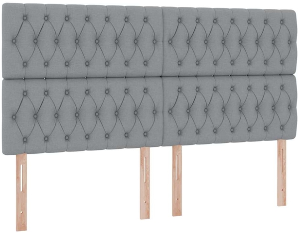 vidaXL Bett mit LED-Lichtleisten Hellgrau 160 x 200 cm Stoff 3372489 Bild 9