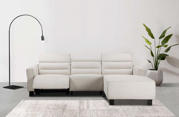 Home affaire Ecksofa Carpari, L-Form, 263 cm, manuelle o. elektrische Relaxfunktion, USB A/C und Kopfteilverstellung