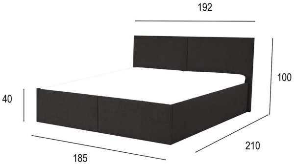 Halmon Schlafkomfort Betten Polsterbett Milano (Mit Stauraum unter der Liegefläche, erhältlich in 6 Größen, attraktiven Farben und zahlreichen Optionen), Seitenhöhe 32cm, inkl. Lattenrost bei Ausführung mit Matratze Bild 2