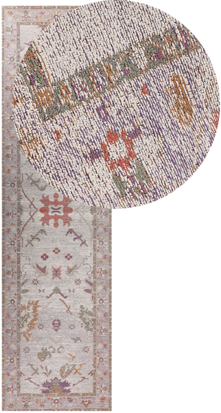 Teppich Baumwolle beige orientalisches Muster 80 x 300 cm YANOBA