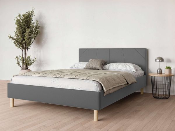 Home affaire Collection Polsterbett Albybyn, Bettgestell mit Kopfteil und Lattenrost, in 2 Breiten, ohne Bettkasten und Matratze, in 2 Breiten- 140 und 160 cm