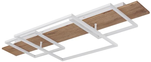 LED Deckenleuchte, Holzoptik, Memoryfunktion, L 95 cm