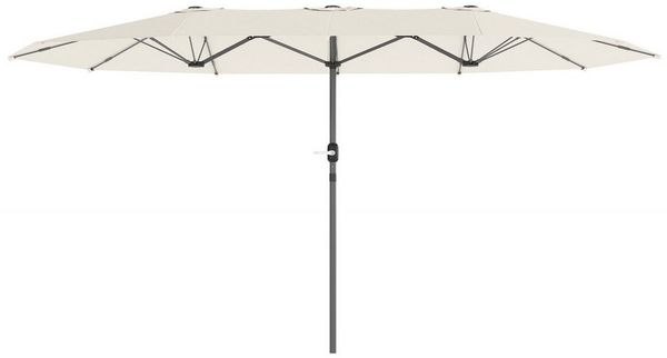 Outsunny Sonnenschirm 436 x 260 cm, UV Schutz, aus Stahl, mit Handkurbel, LxB: 436x260 cm, Doppelsonnenschirm, oval Balkonschirm, für Strand, Balkon, Garten, Beige