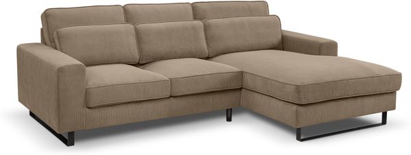 Ecksofa (B/H/T: 276x91x183 cm) in Braun-Beige