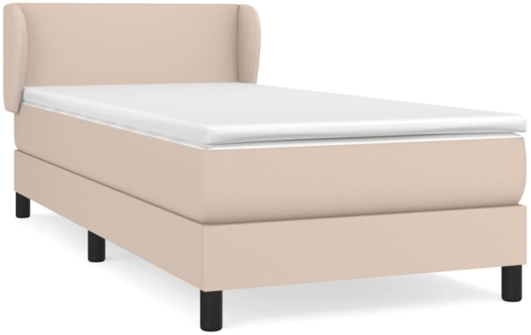 vidaXL Boxspringbett mit Matratze Cappuccino-Braun 90x190cm Kunstleder 3127168