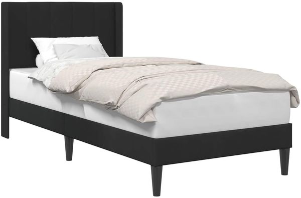 vidaXL Bettrahmen mit Kopfteil Schwarz 90 x 200 cm Samt 42027483 Bild 2