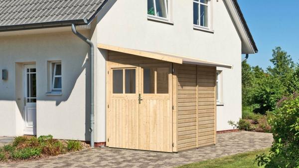 Karibu Gartenhaus Wandlitz 2 Anlehnhaus 19mm naturbelassen Bild 2