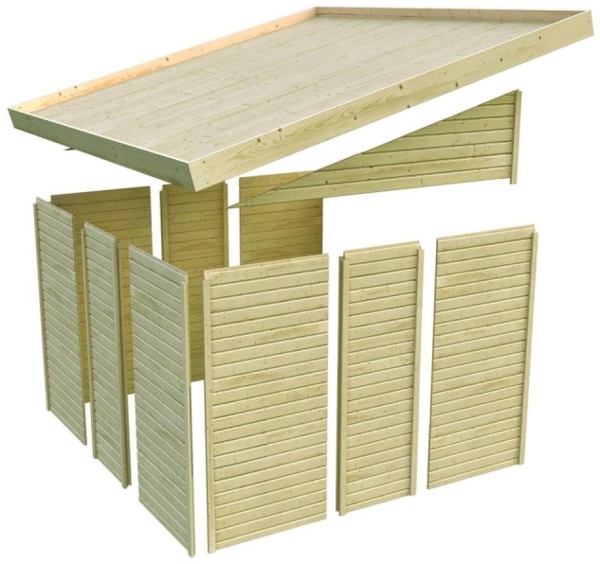 Karibu Gartenhaus Wandlitz 2 Anlehnhaus 19mm naturbelassen Bild 4