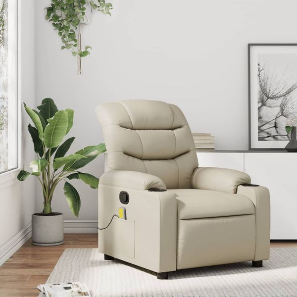 vidaXL Massagesessel Creme Kunstleder 374141
