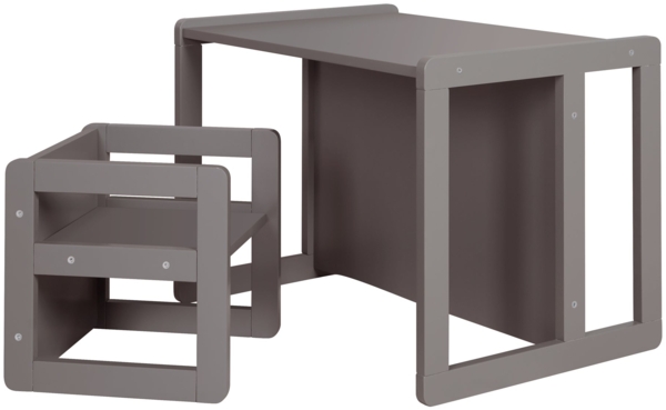 roba Kindersitzgruppe 3 in 1 - 1 Wendehocker & eine zum Tisch umwandelbarer Kinderbank - Anthrazit