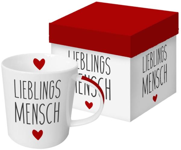 PPD Trend Mug Lieblingsmensch, in Geschenkbox, Tasse, Teetasse, Kaffee Becher, 350 ml, 603205